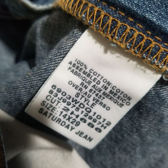 Ralph Lauren Saturday Jeans Womens 14 Straight Vintage 90s Baggy Blue - Picture 3 of 10